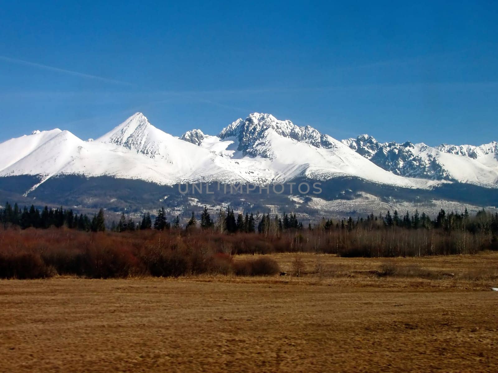 Snow covered Tatra Mountains in Slovakia