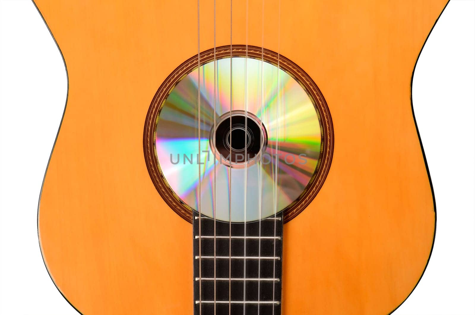 Acoustic guitar with a CD