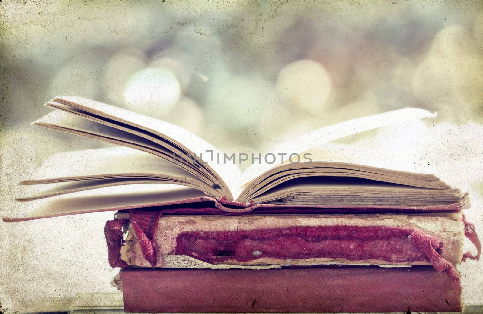 Vintage photo of old books