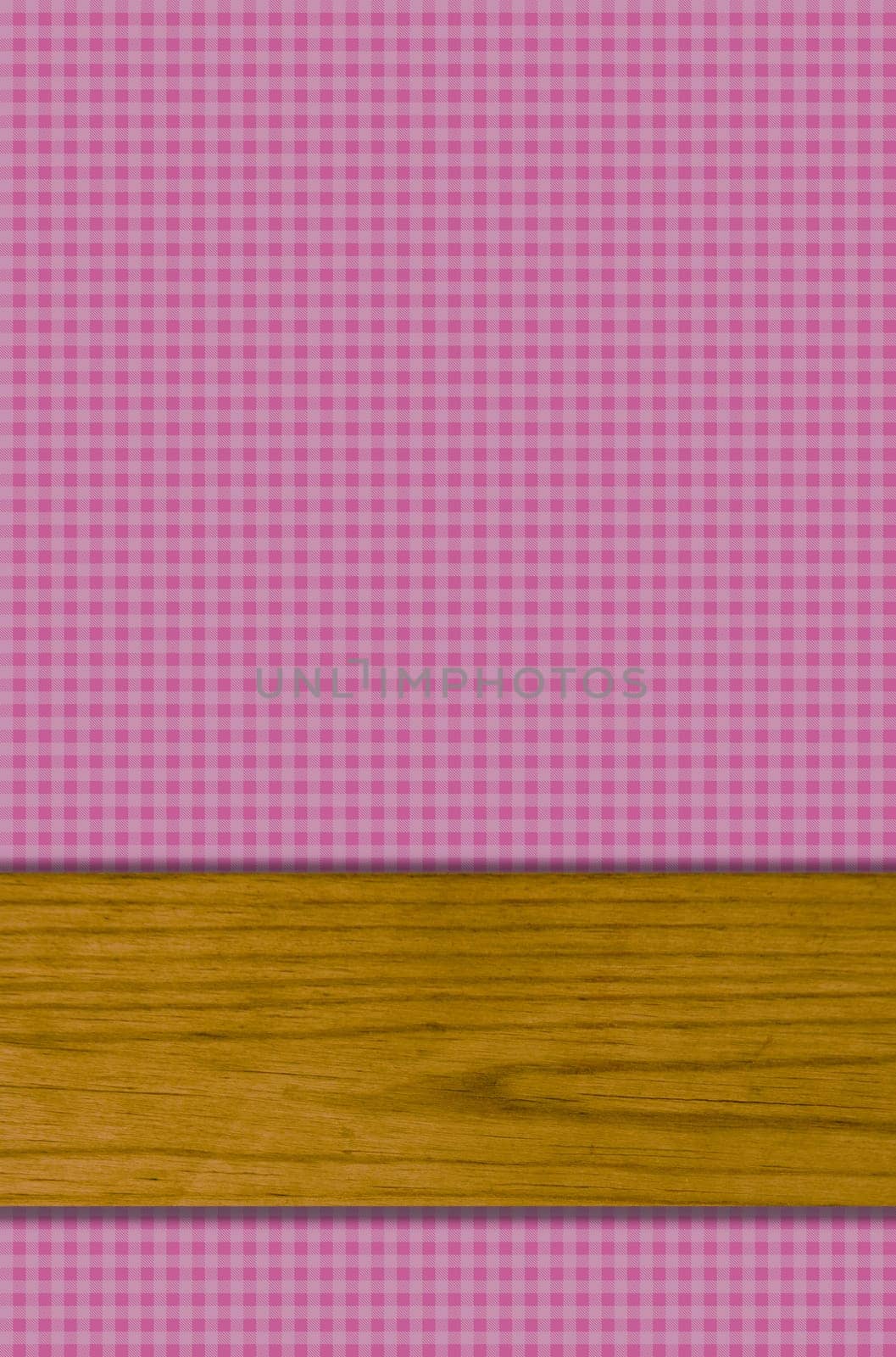 Violet tablecloth with wooden beams as background