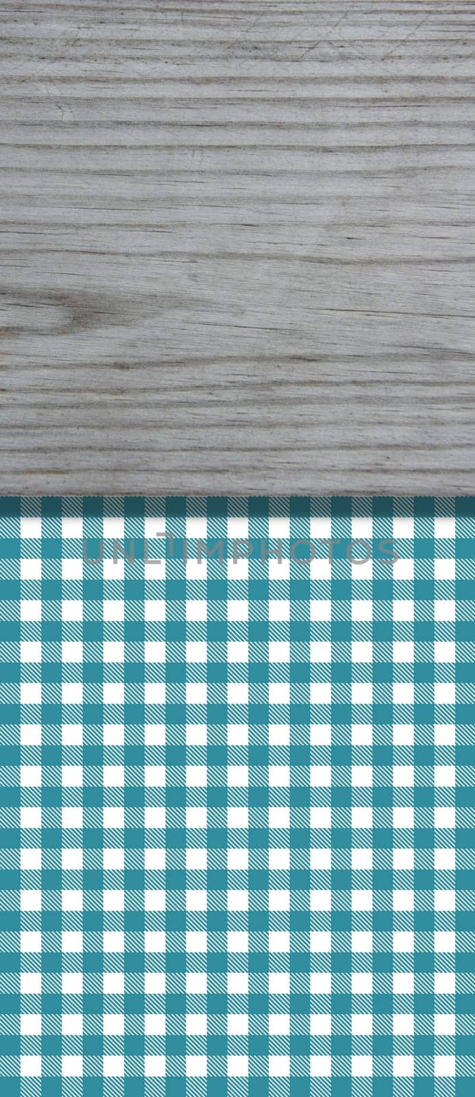 Tablecloth pattern blue with wooden board as background for text
