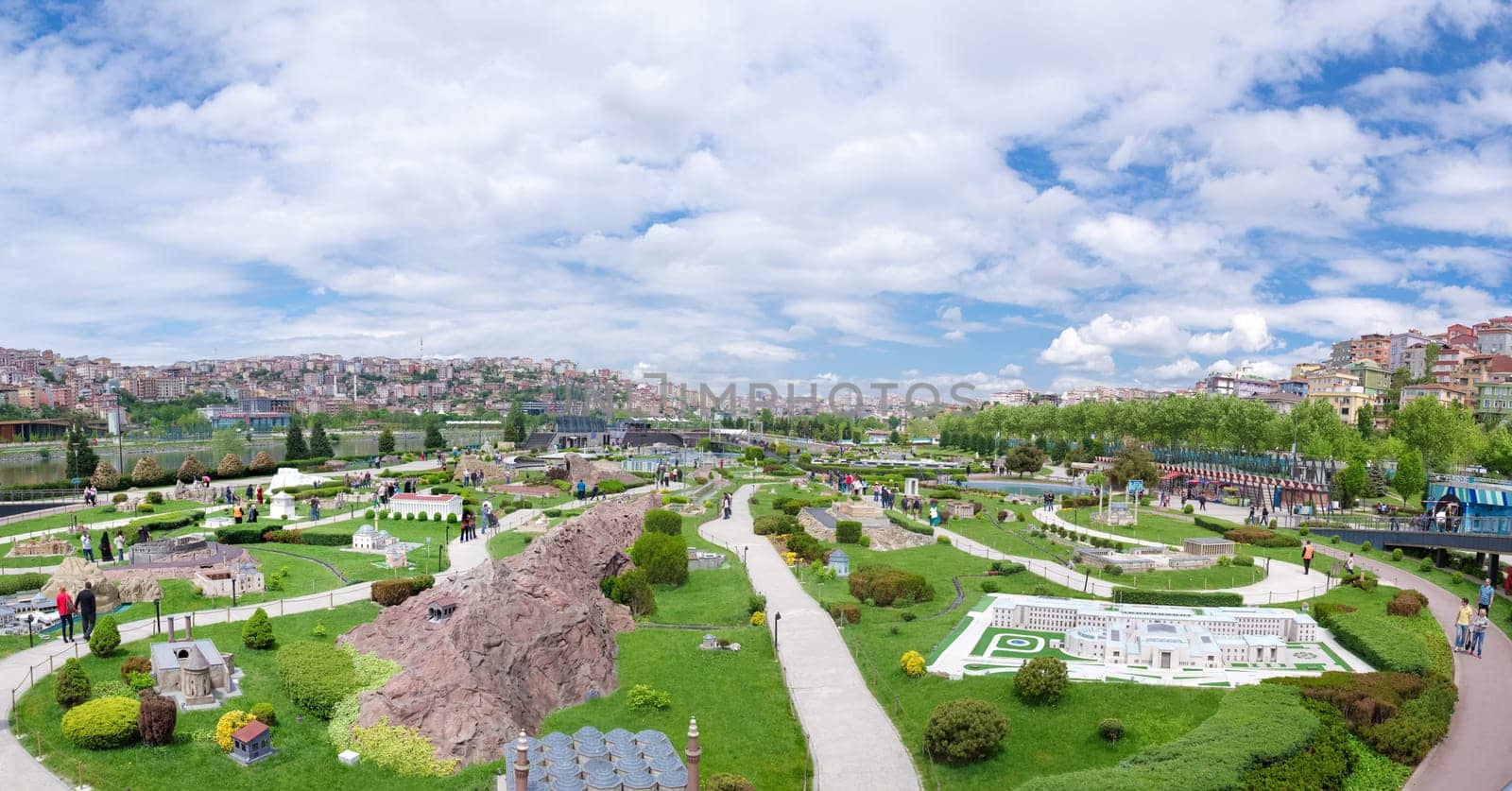 Miniaturk park in istanbul, the largest miniature park in the world. The park contains 105 buildings, each replicated on a scale of 1