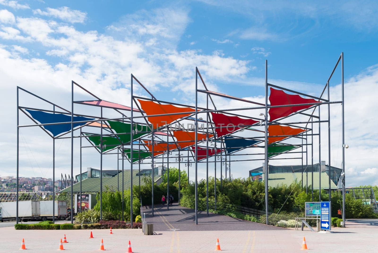 Entrance of the Miniaturk park in istanbul, the largest miniature park in the world. The park contains 105 buildings, each replicated on a scale of 1