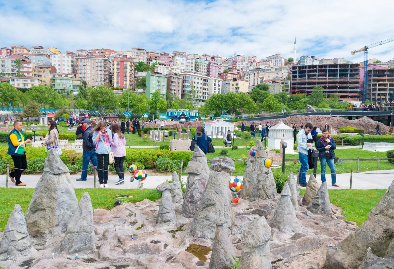Miniaturk park in istanbul, the largest miniature park in the world. The park contains 105 buildings, each replicated on a scale of 1