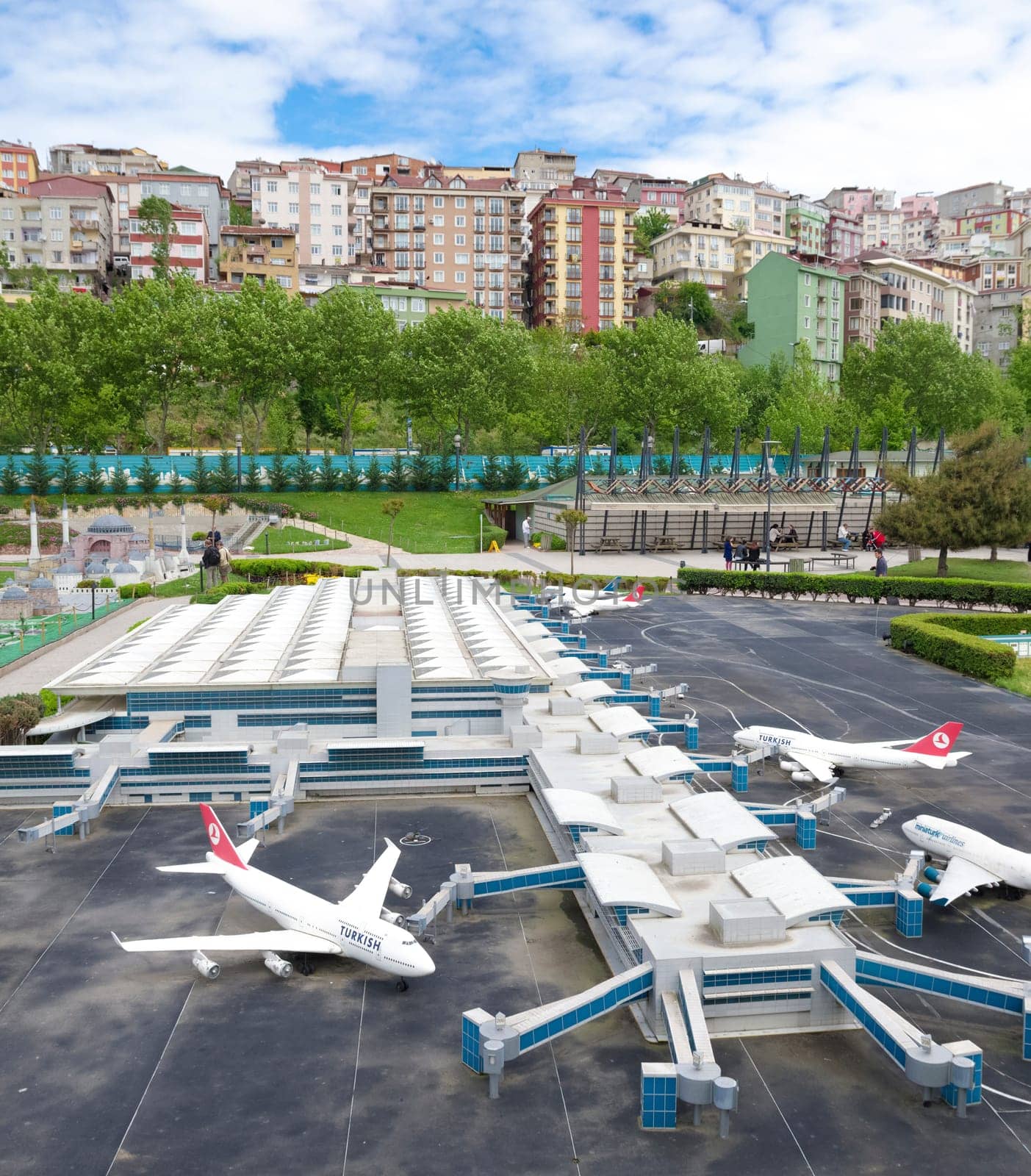 Miniaturk park in istanbul, the largest miniature park in the world. The park contains 105 buildings, each replicated on a scale of 1