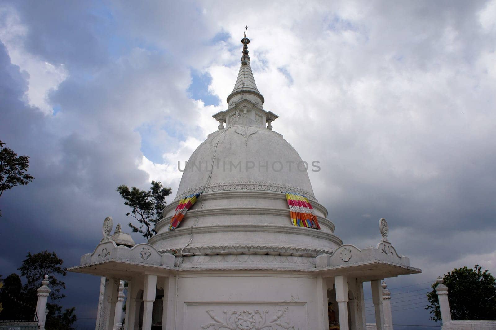 Buddhist temple on a hill in central Sri Lanka