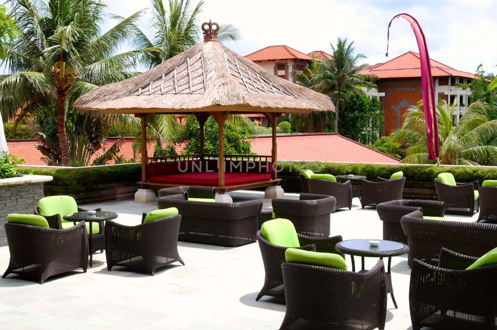 The outdoor coffee bar at resort