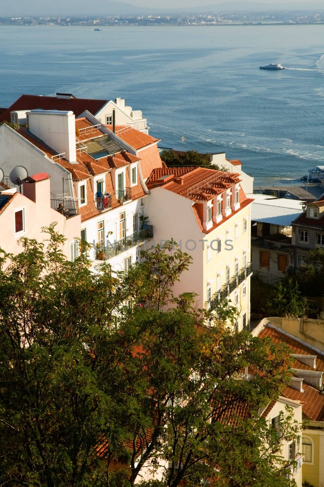 An aerial view on residential constructions of european city