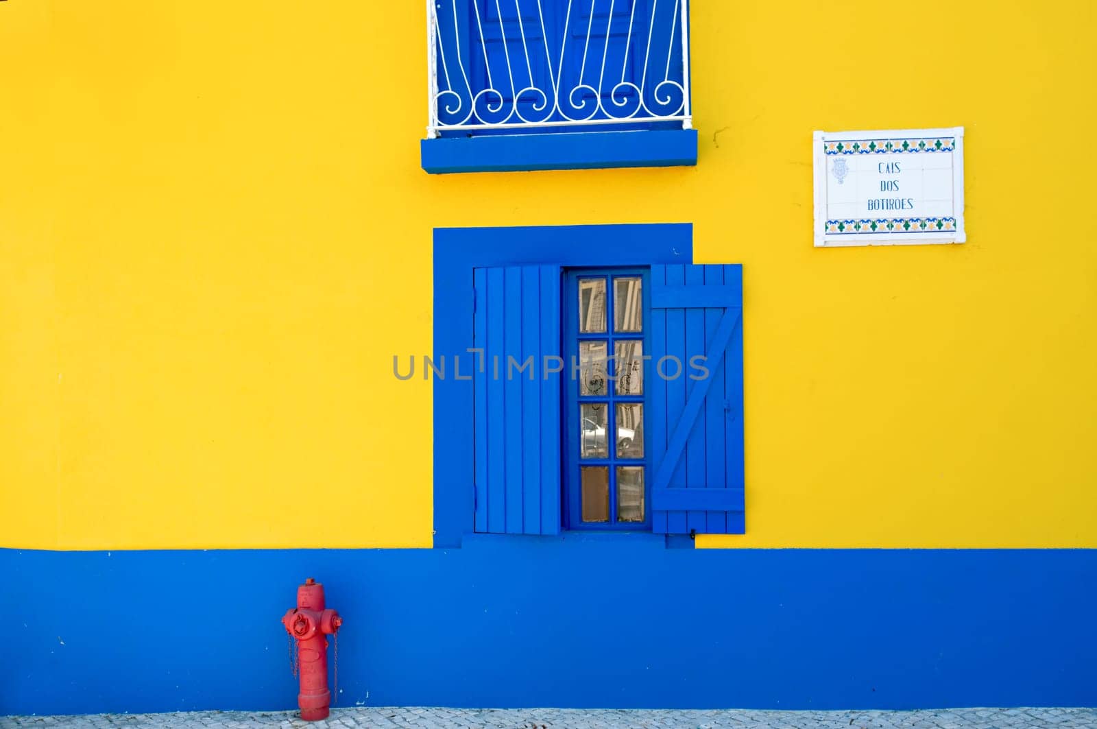 Beautiful colored houses, windows and lanterns