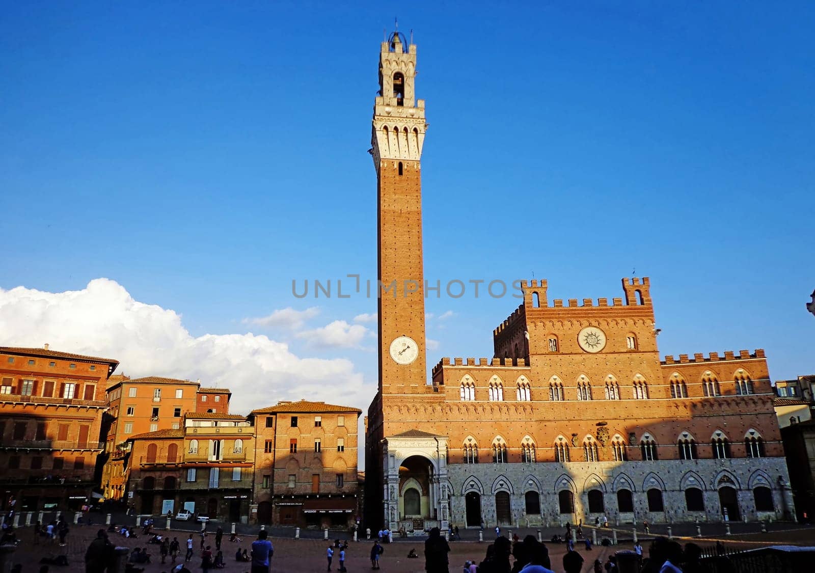 Siena square  at dusk, Italy