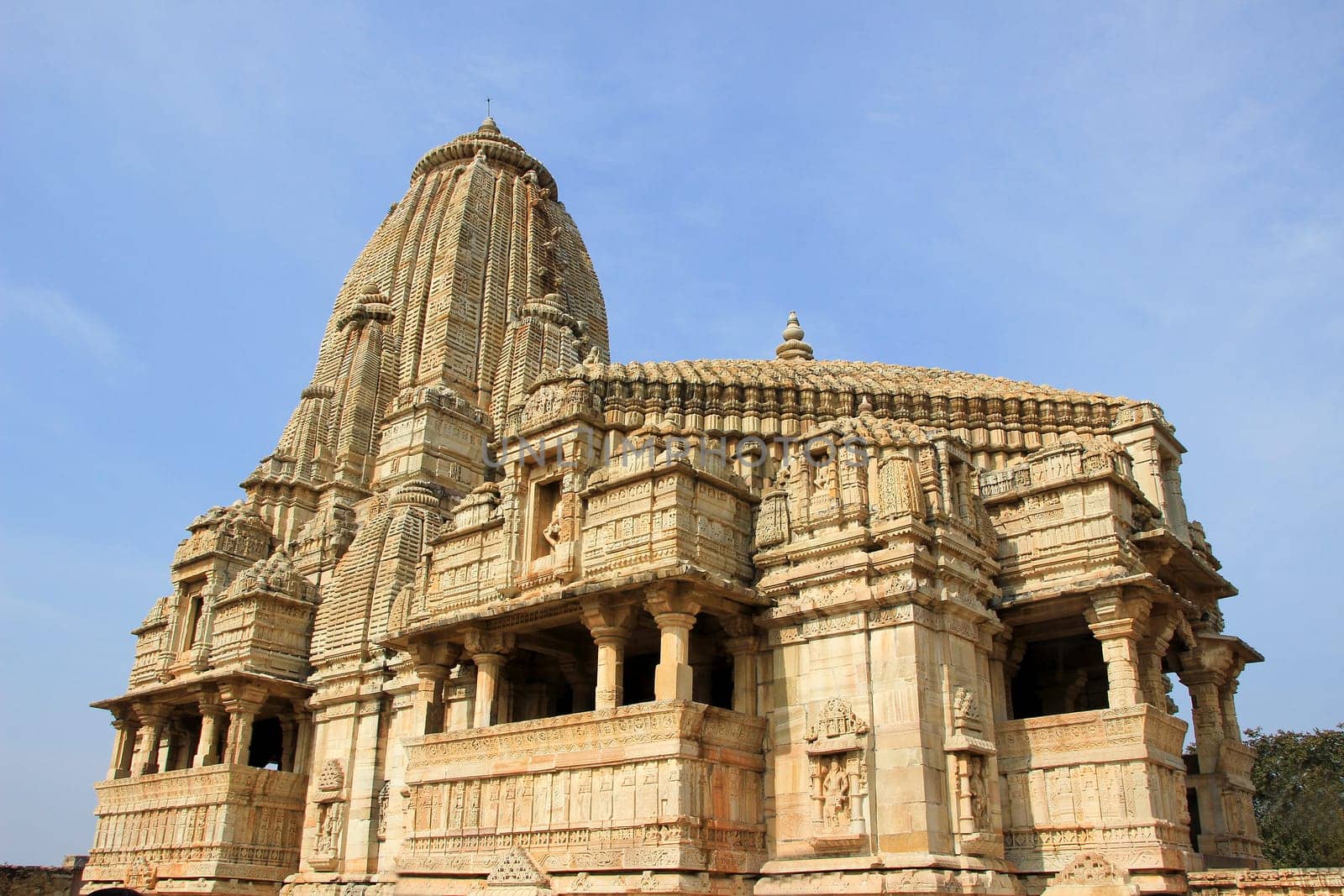 Architecturally beautiful Kumbha Shyam Temple in the vicinity of Vijay Sthambh (Victory Tower), Chittorgarh Fort, Rajasthan, India, Asia