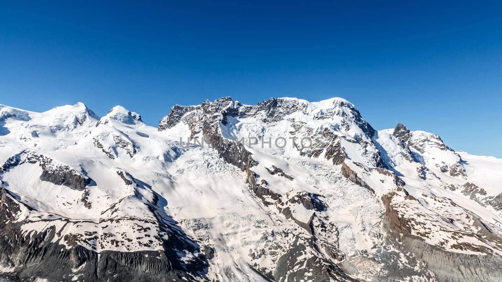 Mountain Range Landscape with Blue Sky at Matterhorn, Switzerland