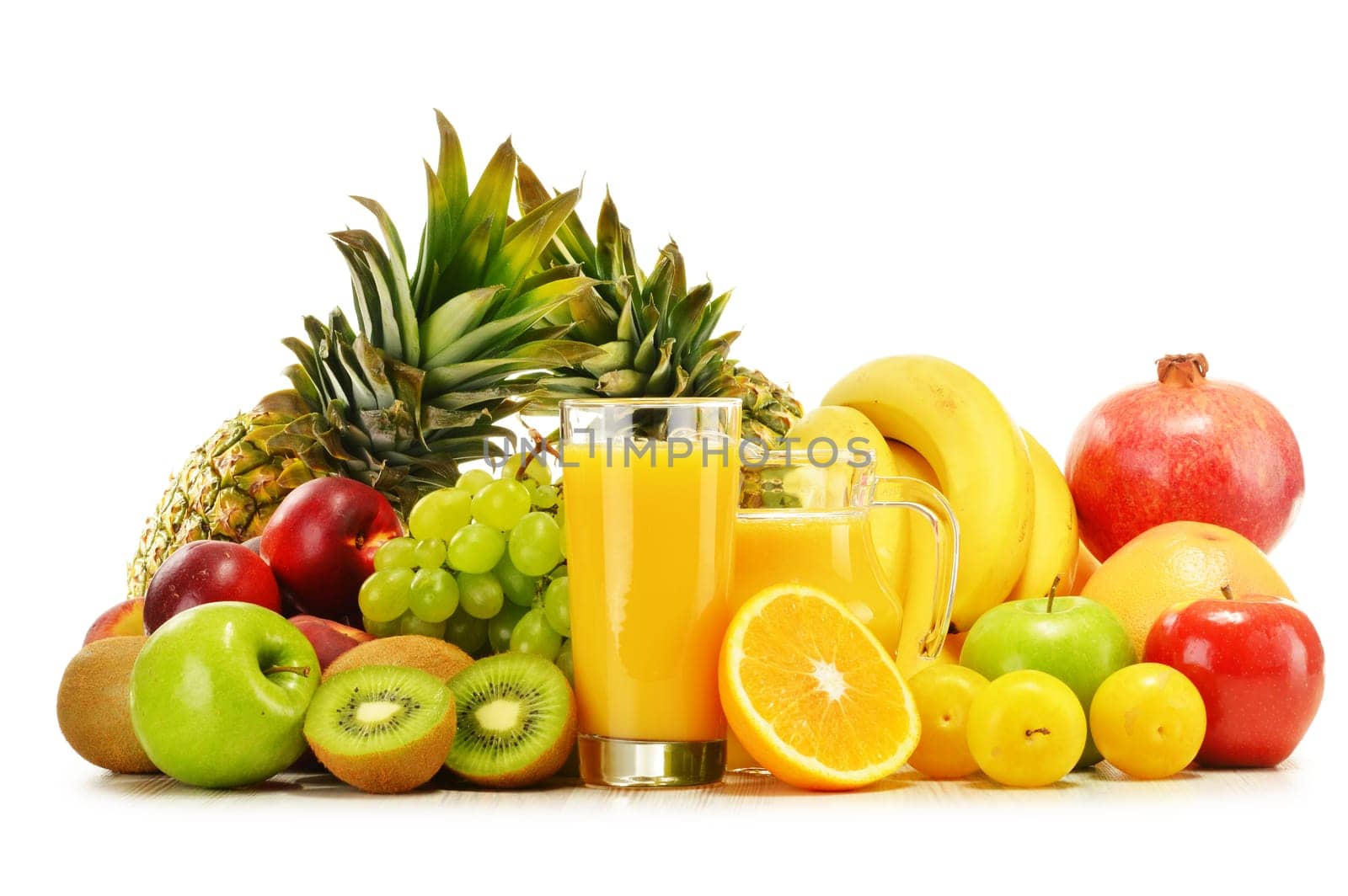 Composition with variety of fresh fruits. Balanced diet.