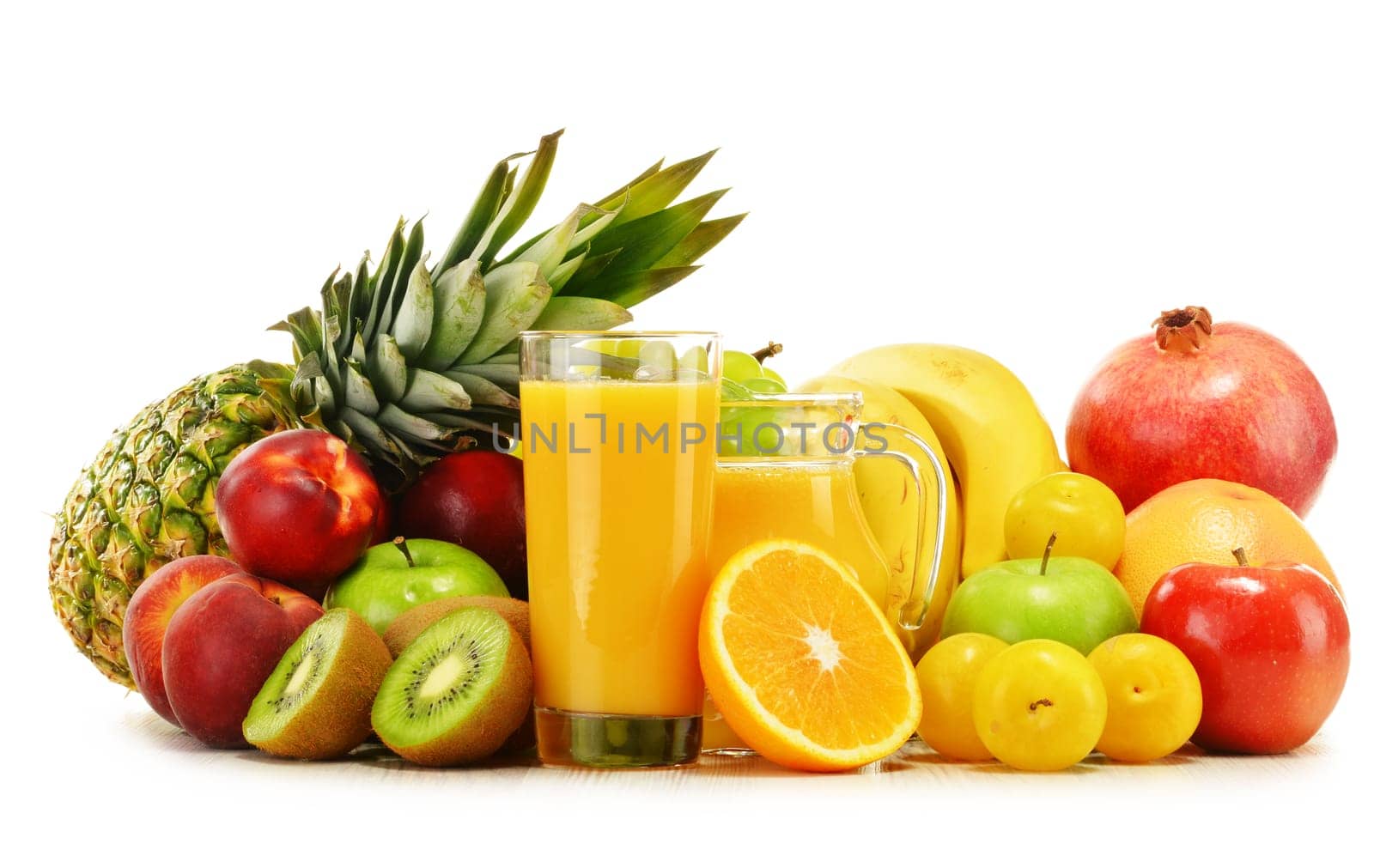 Composition with variety of fresh fruits. Balanced diet.