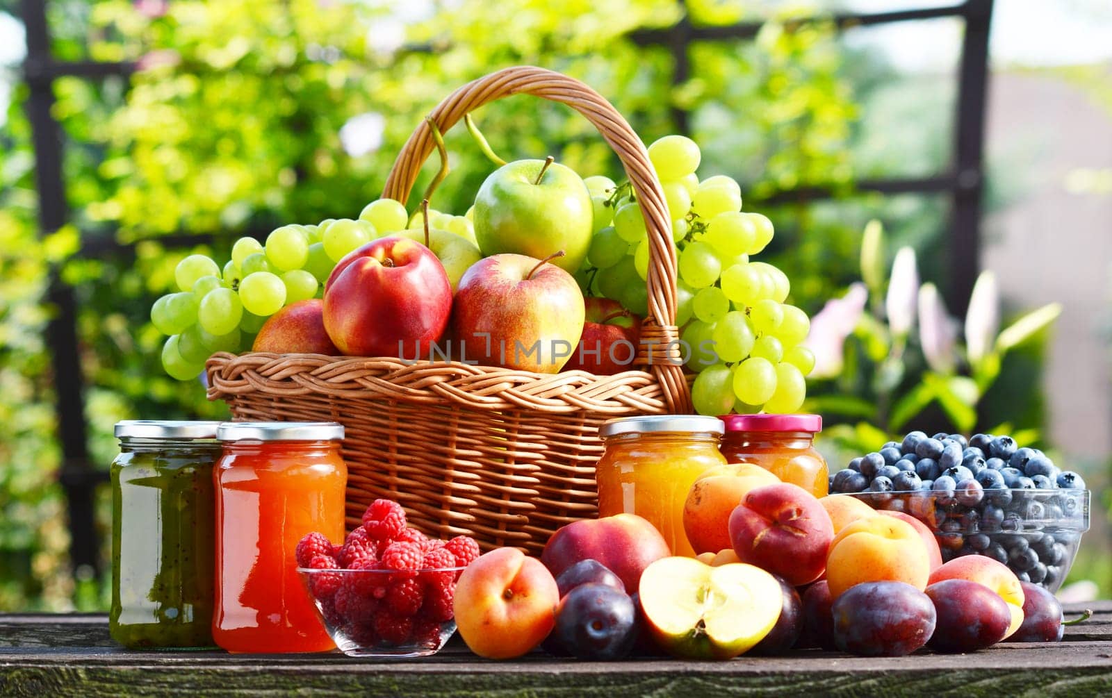 Fresh ripe organic fruits in the garden. Balanced diet.