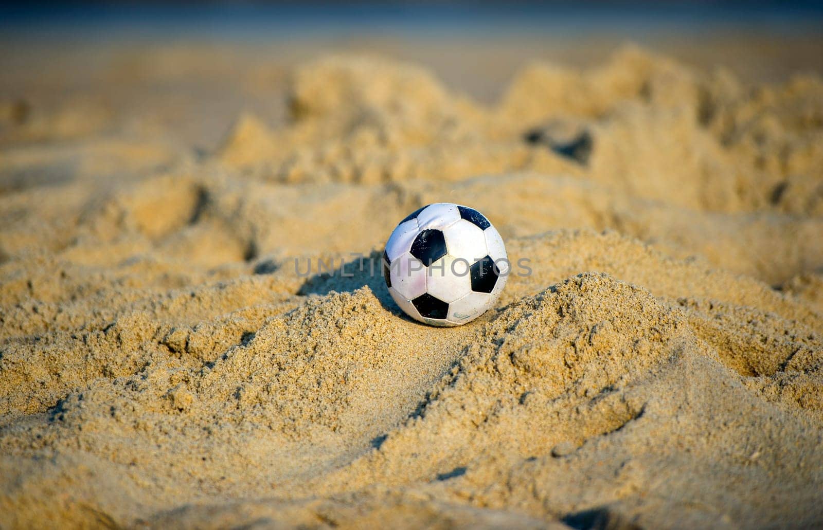 A soccer ball at a local beach