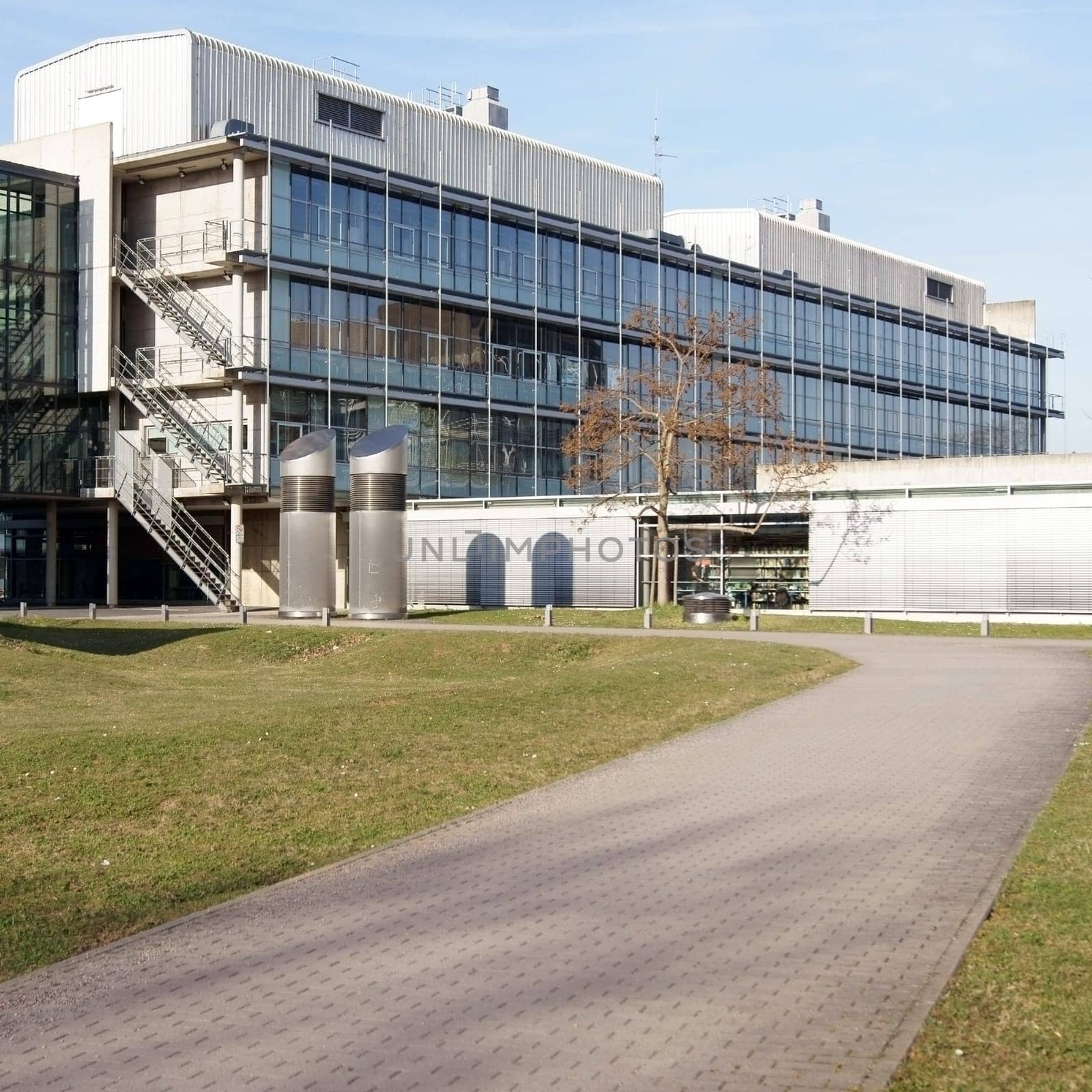 Mainz,Germany – March 24,2011: The new chemistry building of the University of Mainz with the library wing and a glass facade on 24 March 2011 in Mainz.