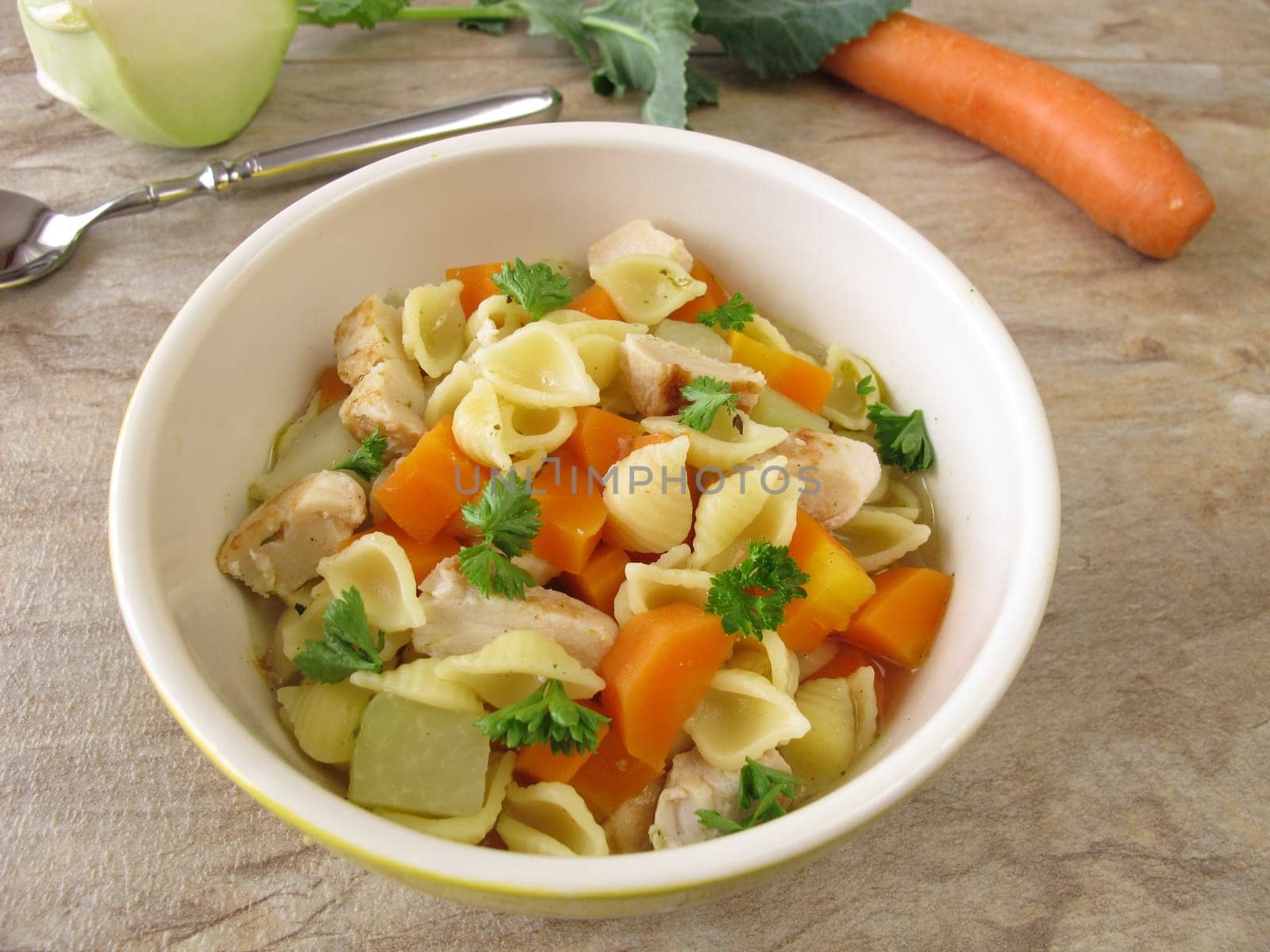 Noodle soup with chicken