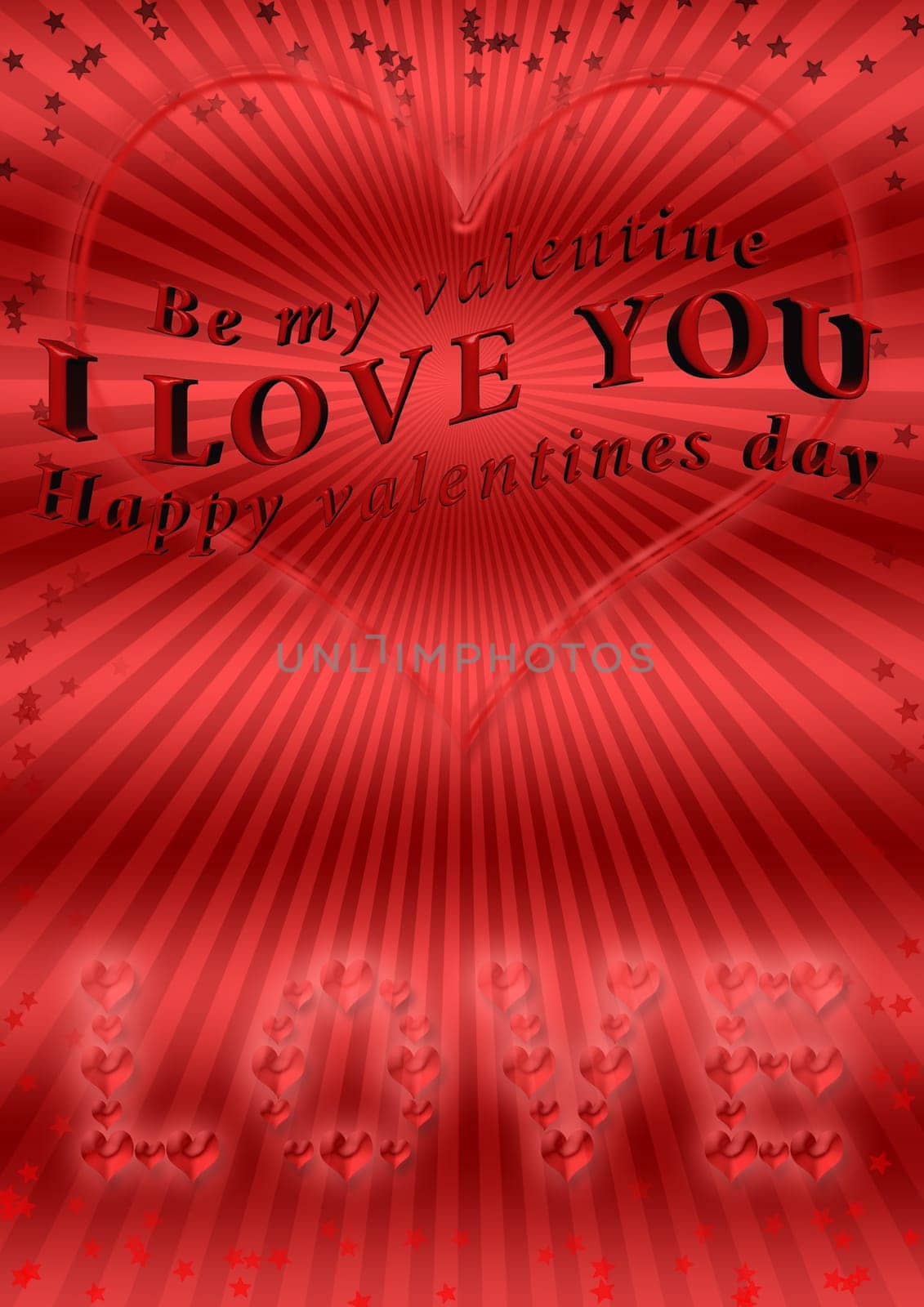 Three dimensional generate valentine's day background