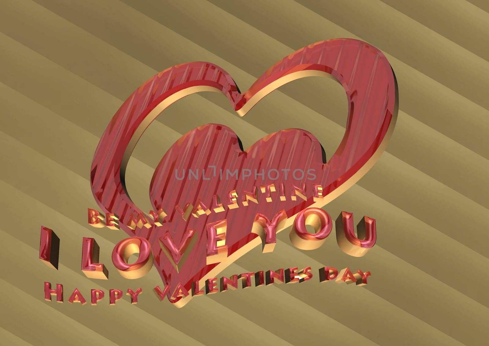 Three dimensional generate valentine's day background