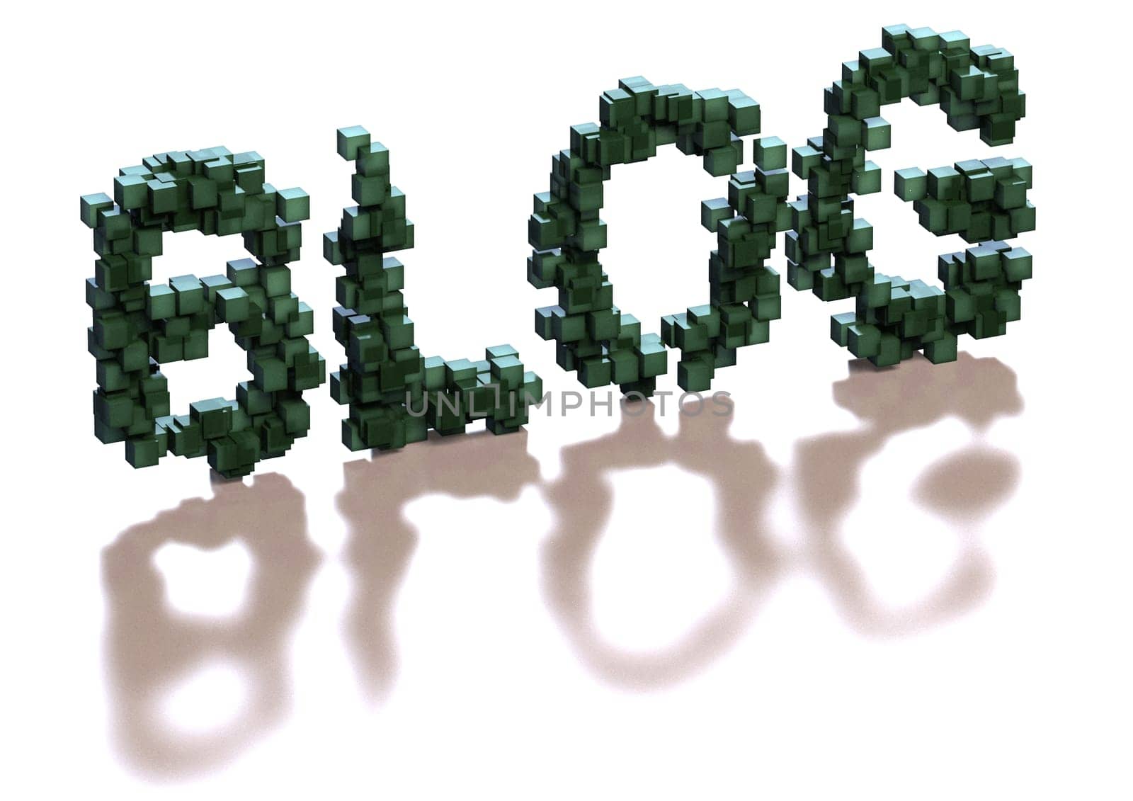 Glossy red three-dimensional inscription Blog as a sign.