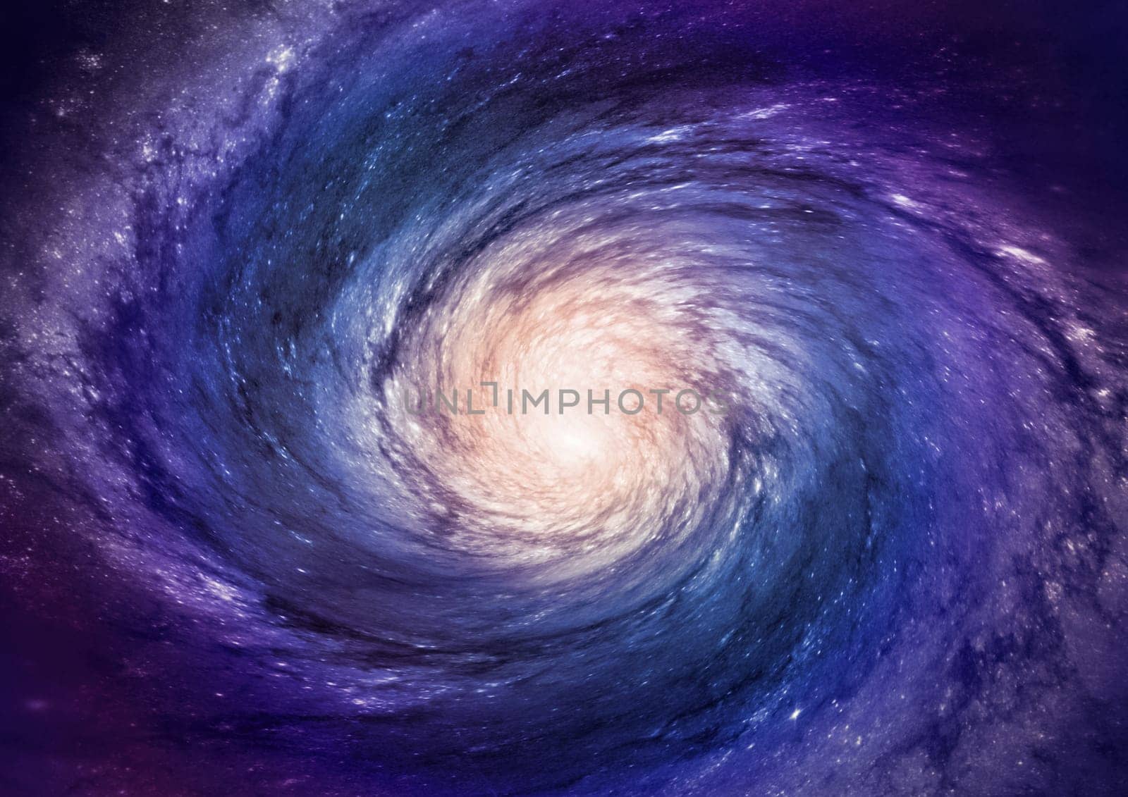 Stars and spiral galaxy in a free space