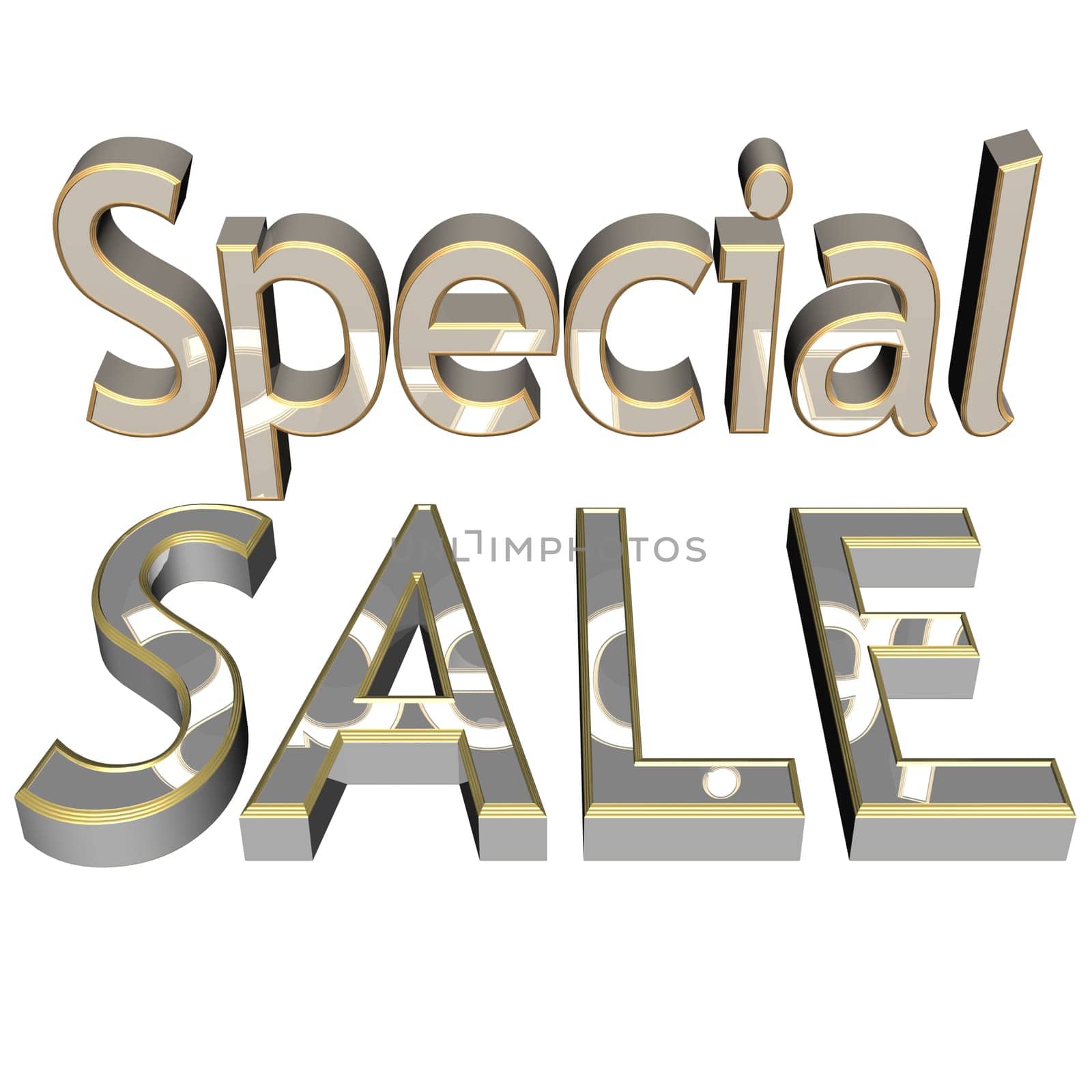 Glossy red three-dimensional inscription Special Sale as a sign.