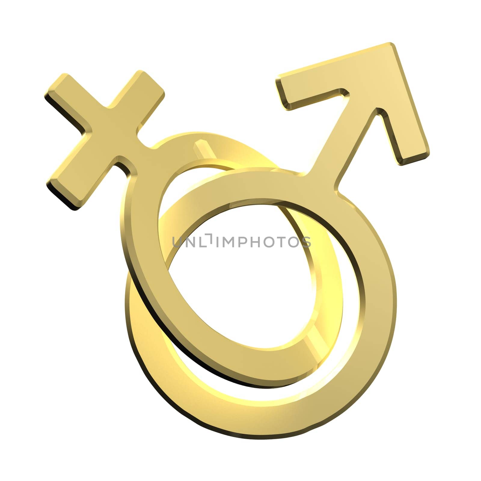 Male and female signs isolated on white background