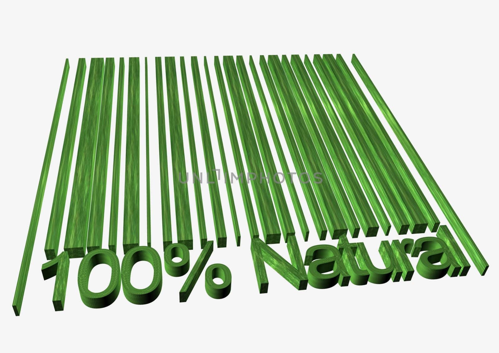 100 percent Natural barcodes isolated on white