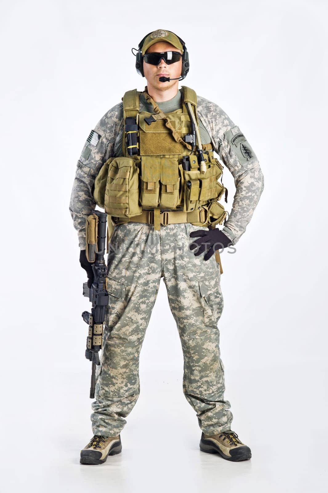 SWAT Team Officer on white isolated background