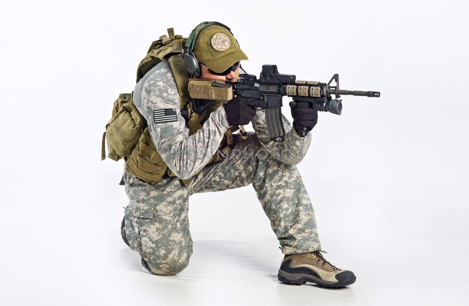 SWAT Team Officer on white isolated background
