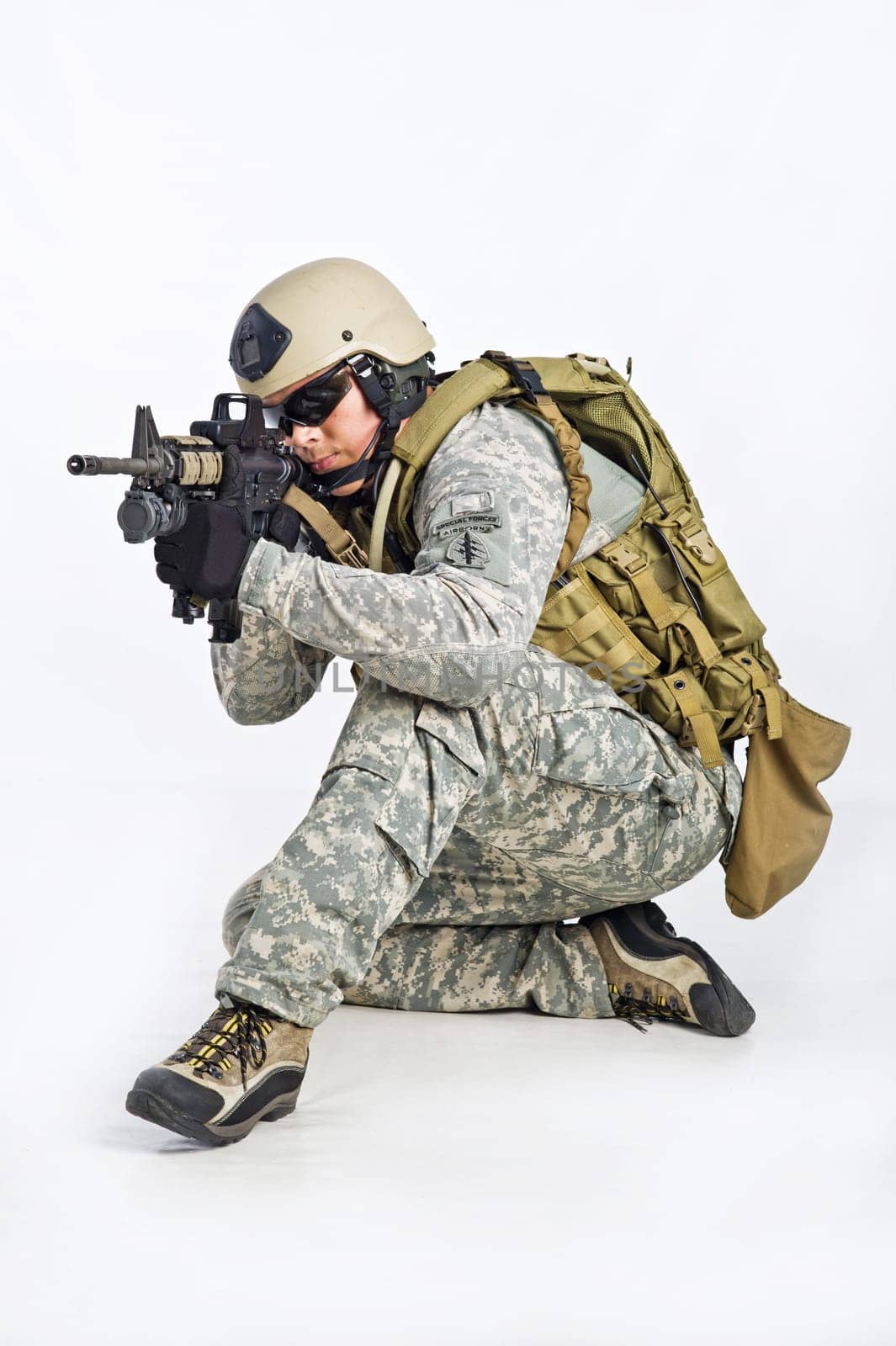 SWAT Team Officer on white isolated background