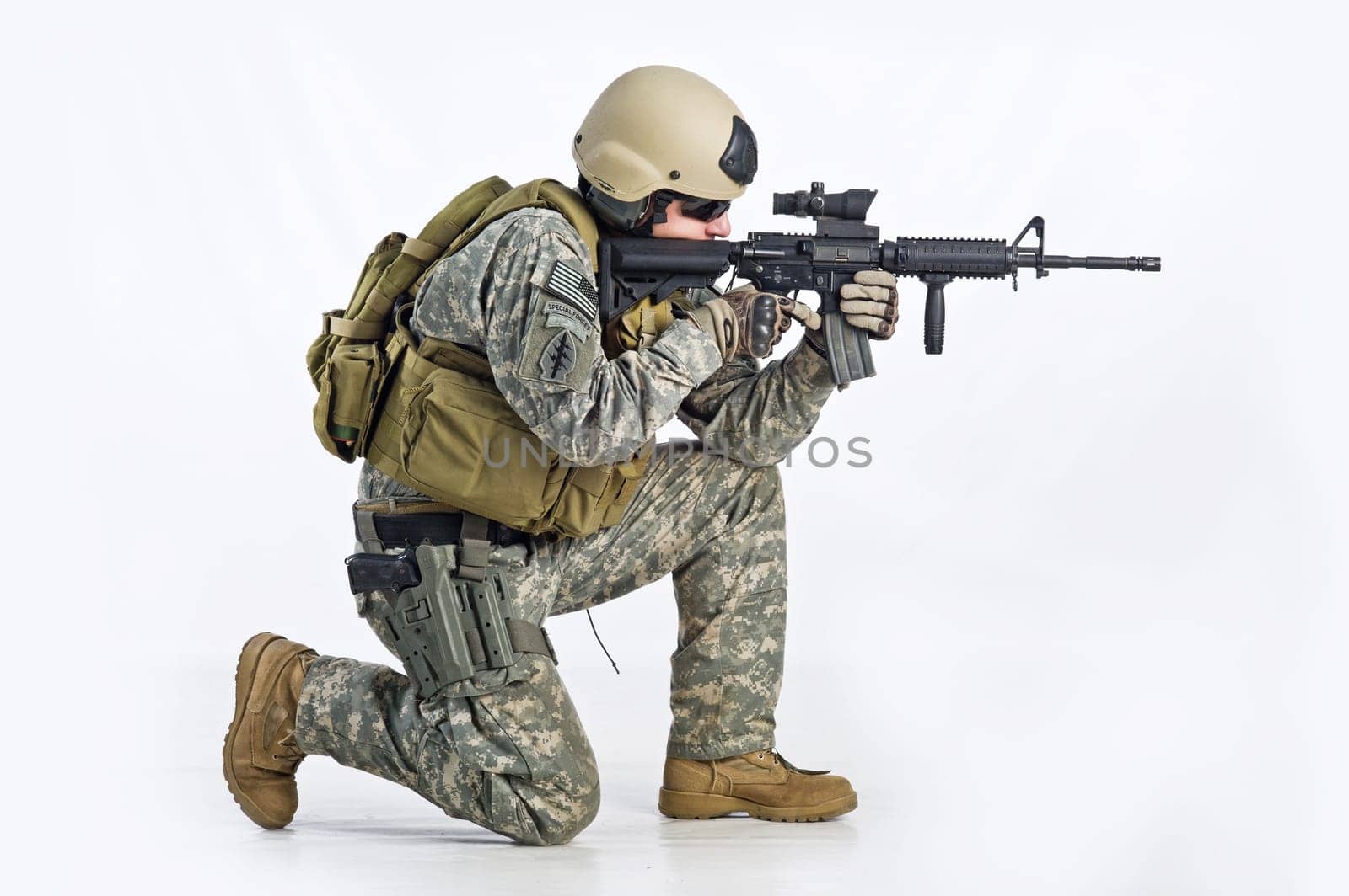 SWAT Team Officer on white isolated background