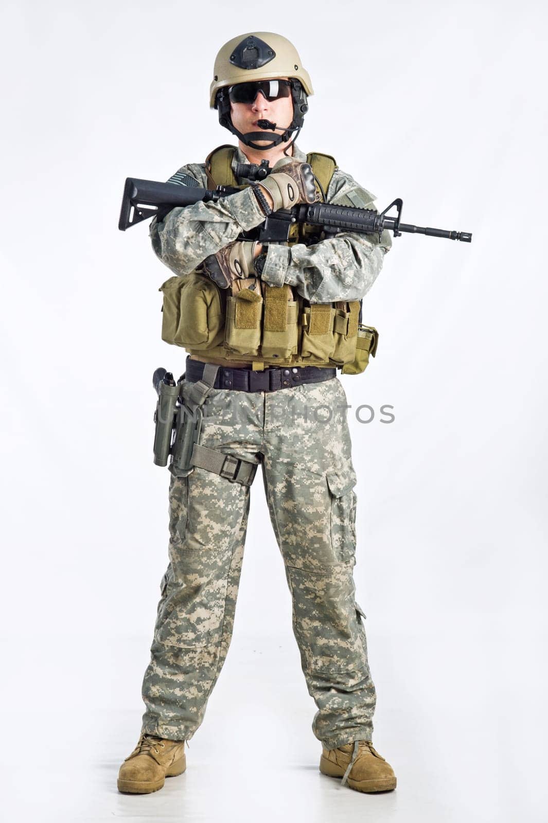 SWAT Team Officer on white isolated background