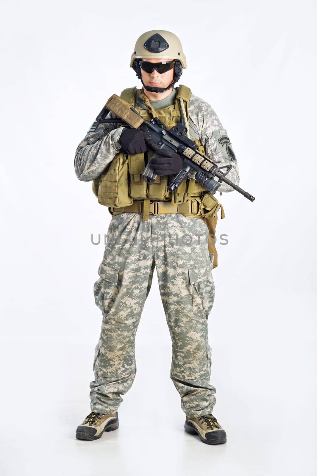 SWAT Team Officer on white isolated background