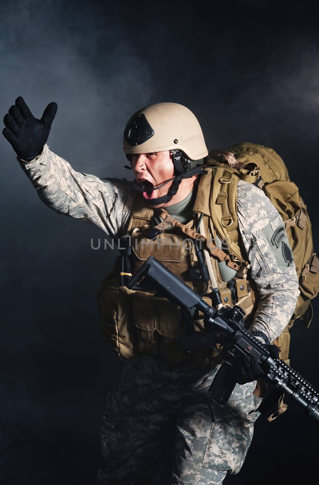 SWAT Team Officer on white isolated background