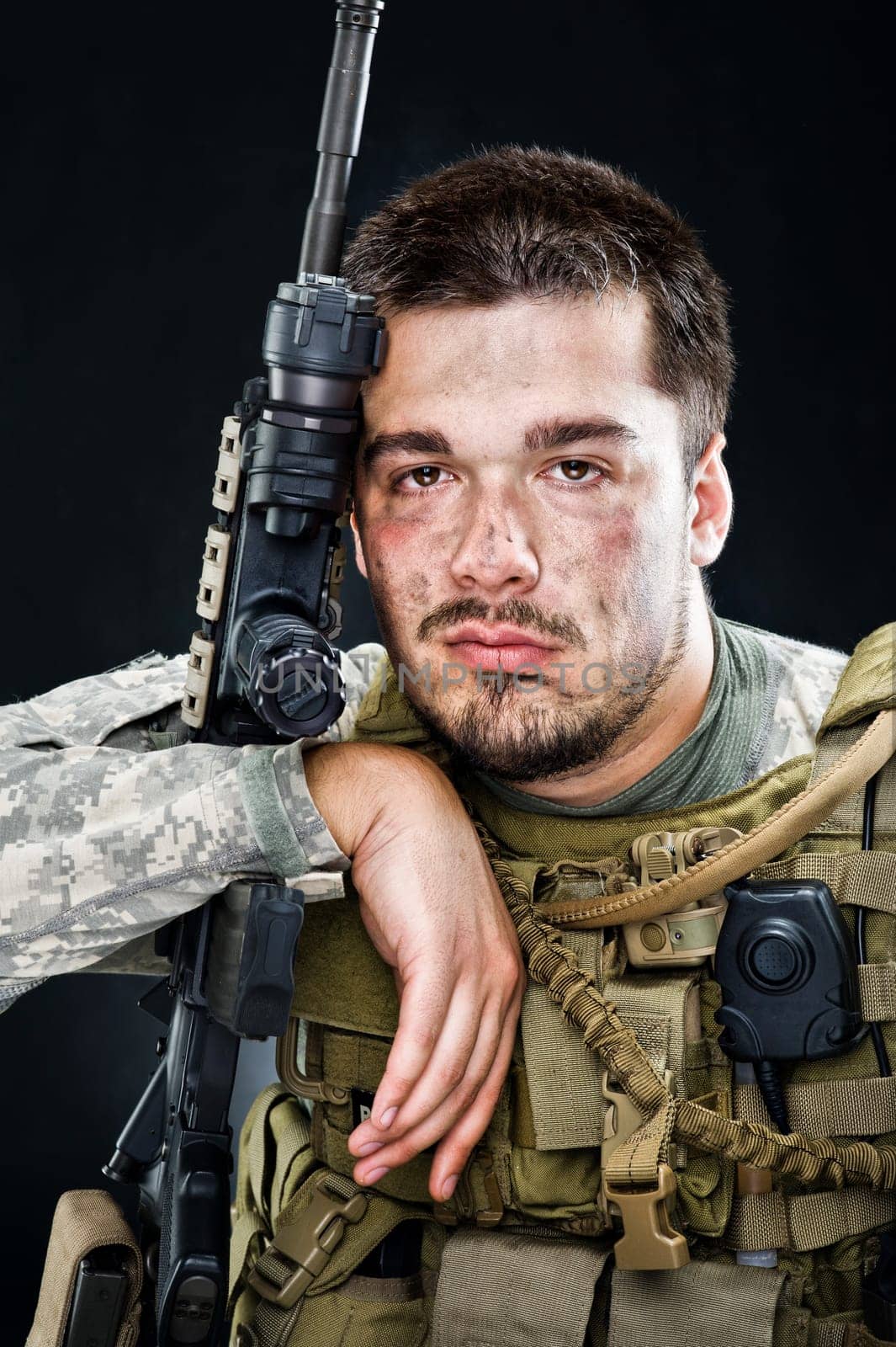 SWAT Team Officer on white isolated background