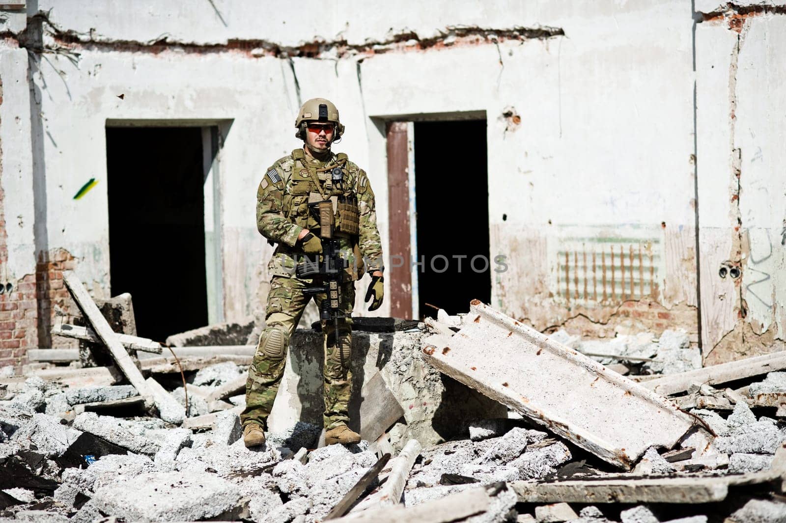 SWAT Team Officer on white isolated background