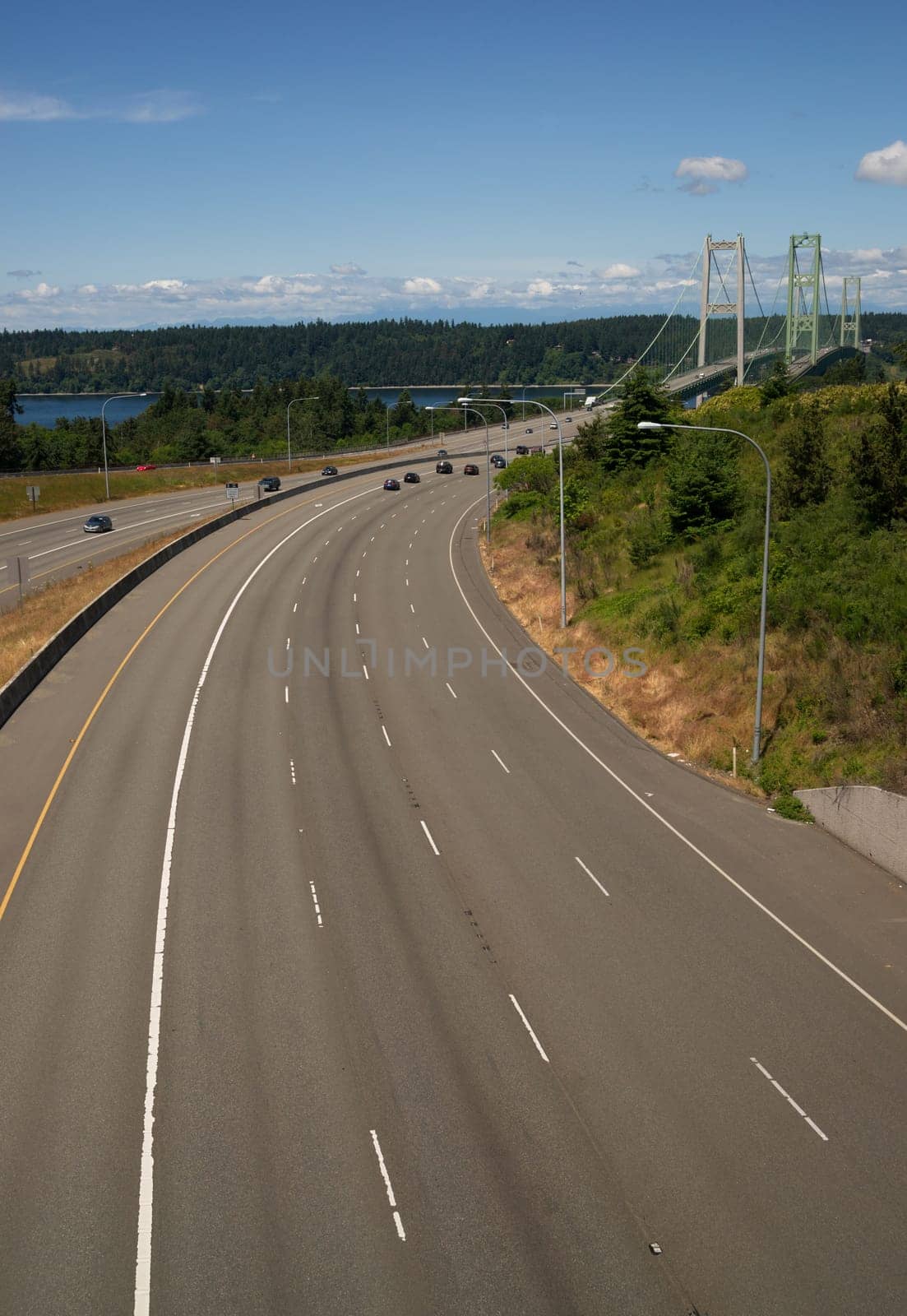 The Tacoma Narrows Bridge carries drivers form the mainland to Gig Harbor and the Olympic Peninsula.
