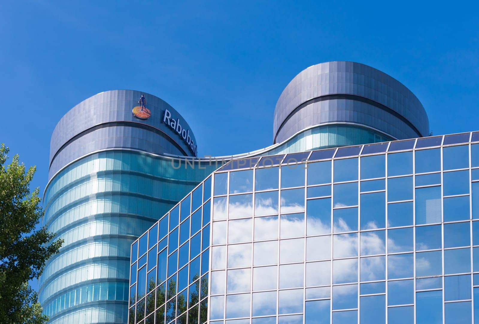 rabobank headquarters building in utrecht, netherlands. Rabobank is a Dutch bank, consisting of 136 (2013) independent cooperatives with all its own banking license from the Dutch Central Bank