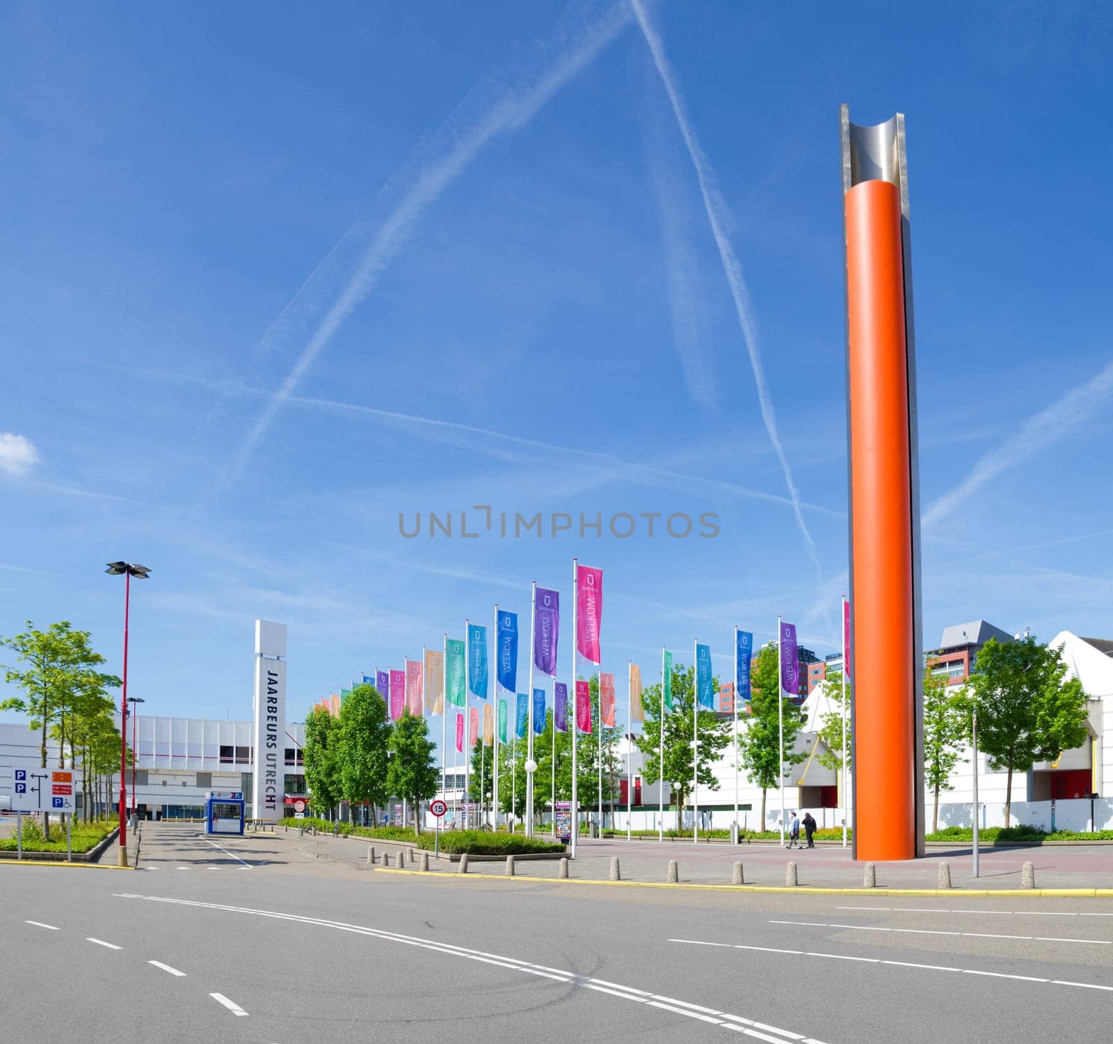 exterior of the fair trade building in utrecht, netherlands. The Fair receives about 2.5 million visitors with an area of ​​100,000 square meters