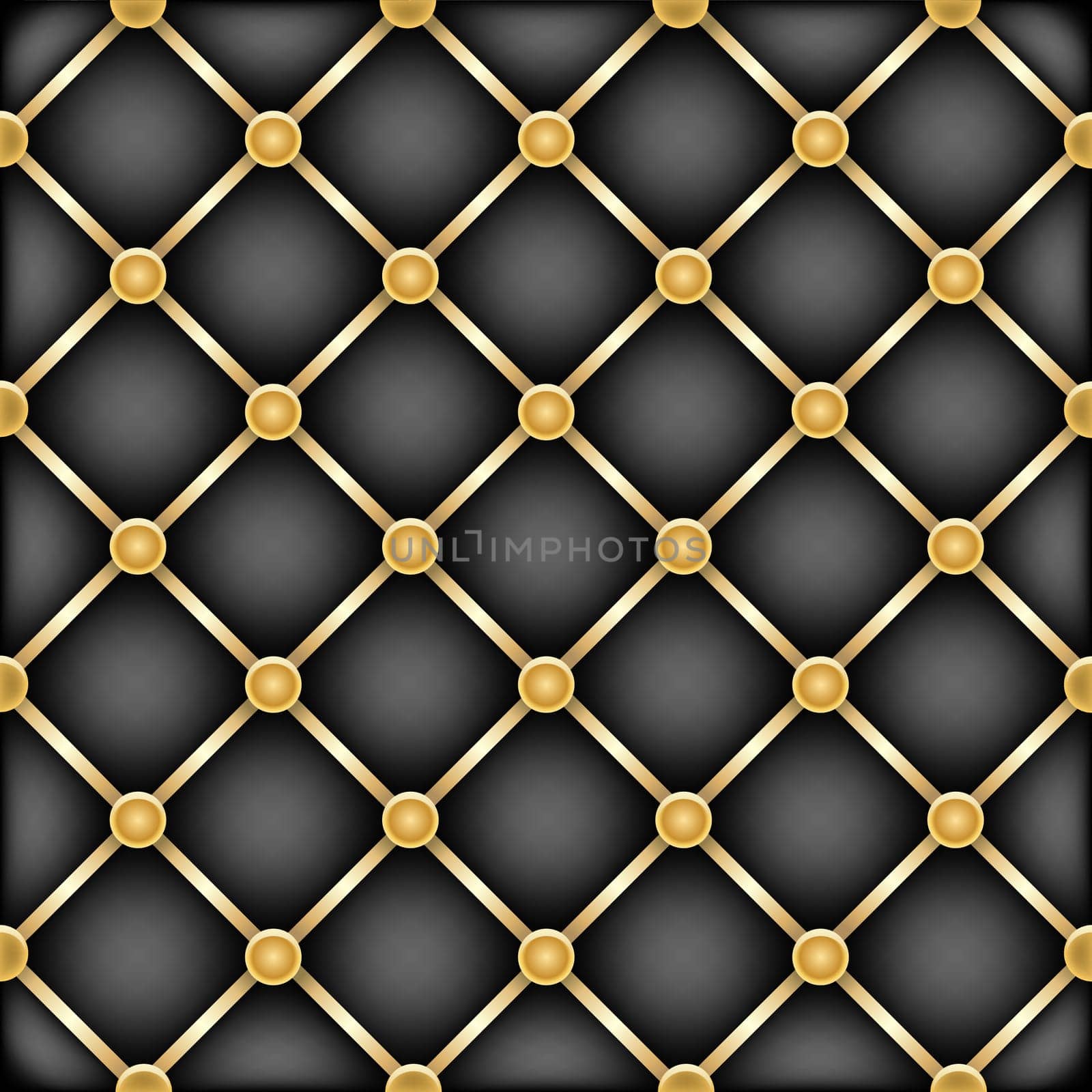 The black leather furniture dark mesh texture with golden ribbons
