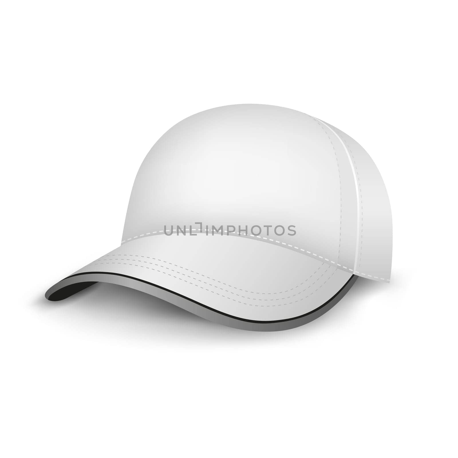 The white mesh empty template cap on the white background