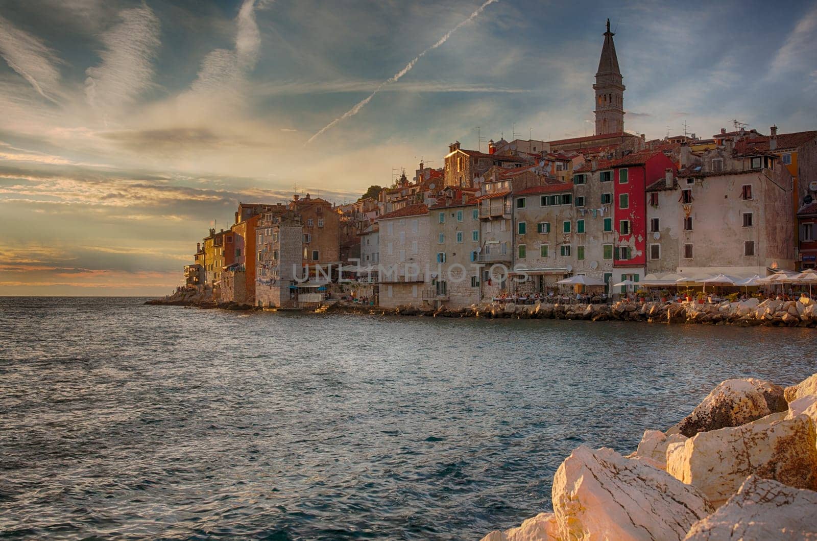 View of Rovinj little city in Istria, Croatia