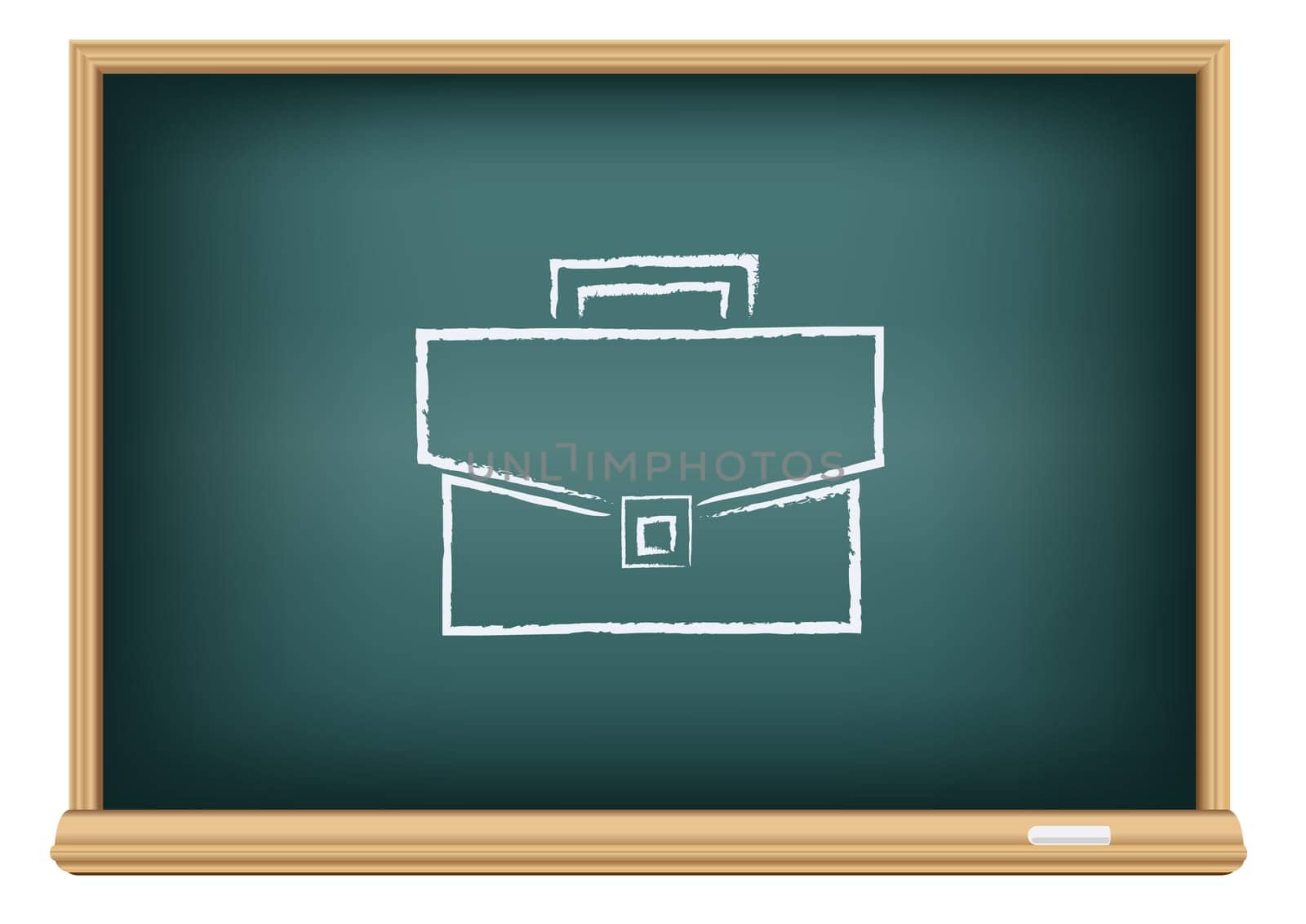 The school blackboard and chalk written suitcase