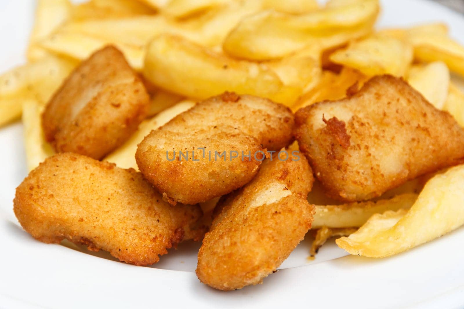 Fried chicken nuggets, close up , selective focus