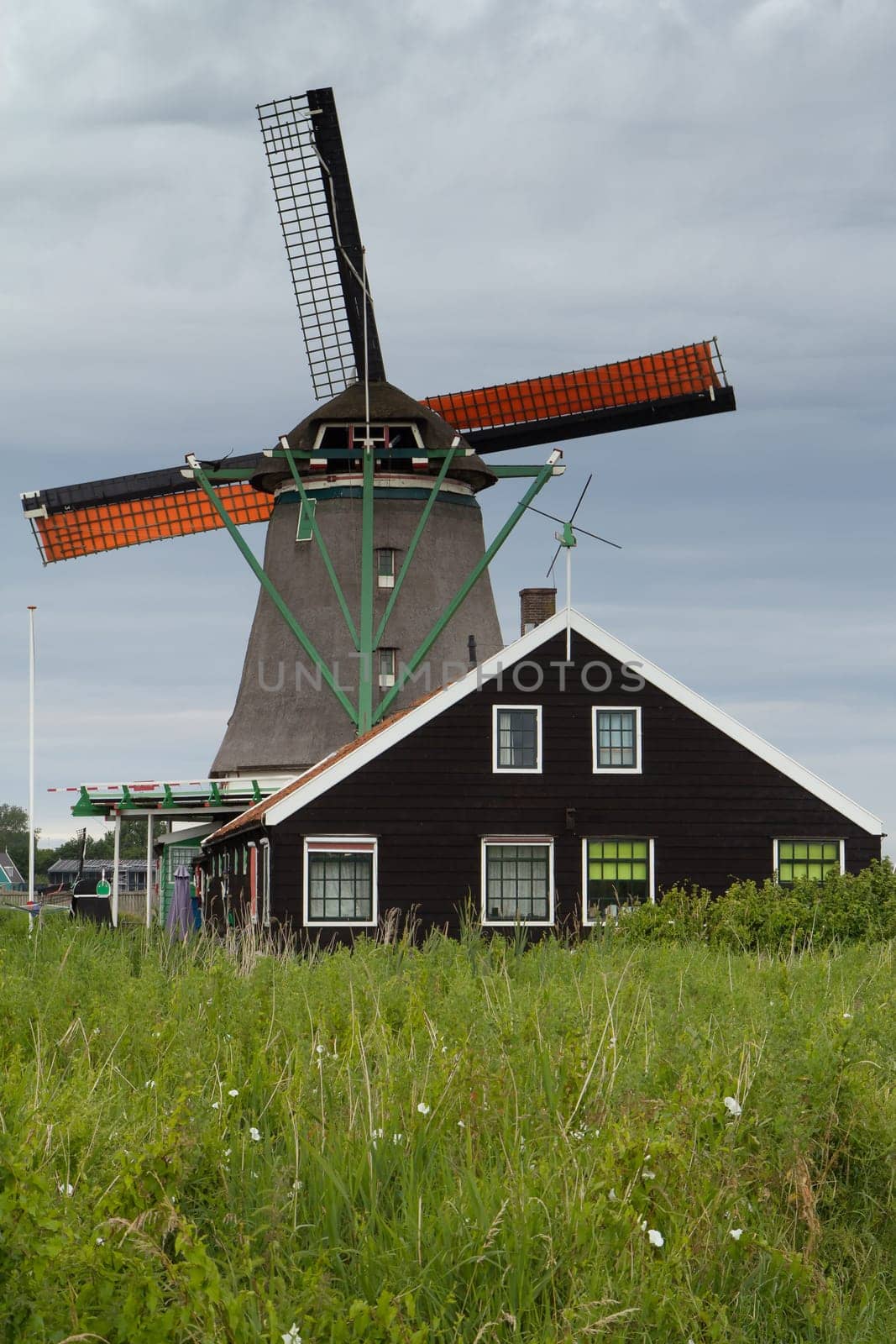Traditional Dutch windmill in Zaanse Schans (Netherlands)