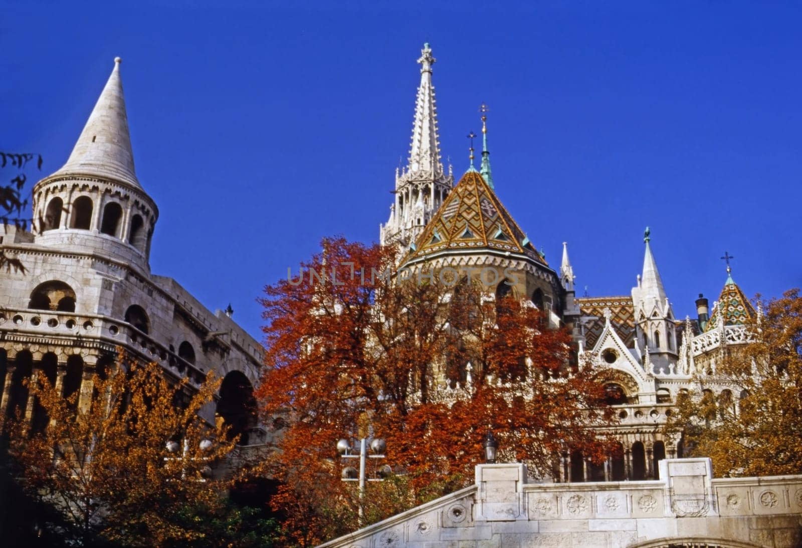 View of Fisherman Bastion and Matthias Church in Budapest