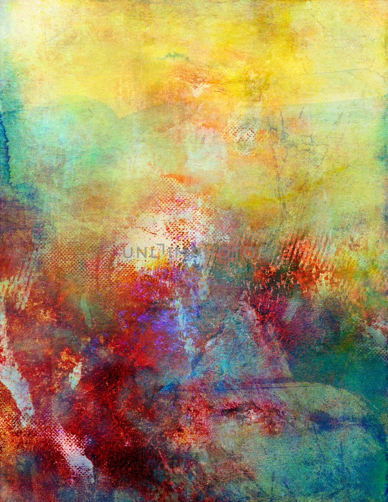 watercolor gouache texture,analog and digital mixed media