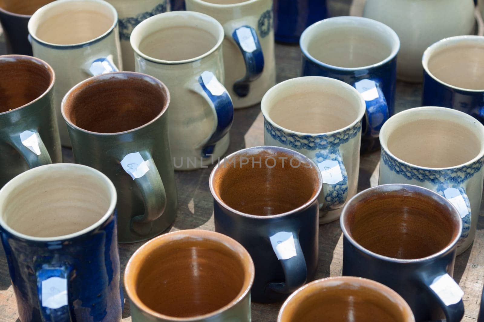 Jugs at a market stall in the Spreewald near Lübbenau